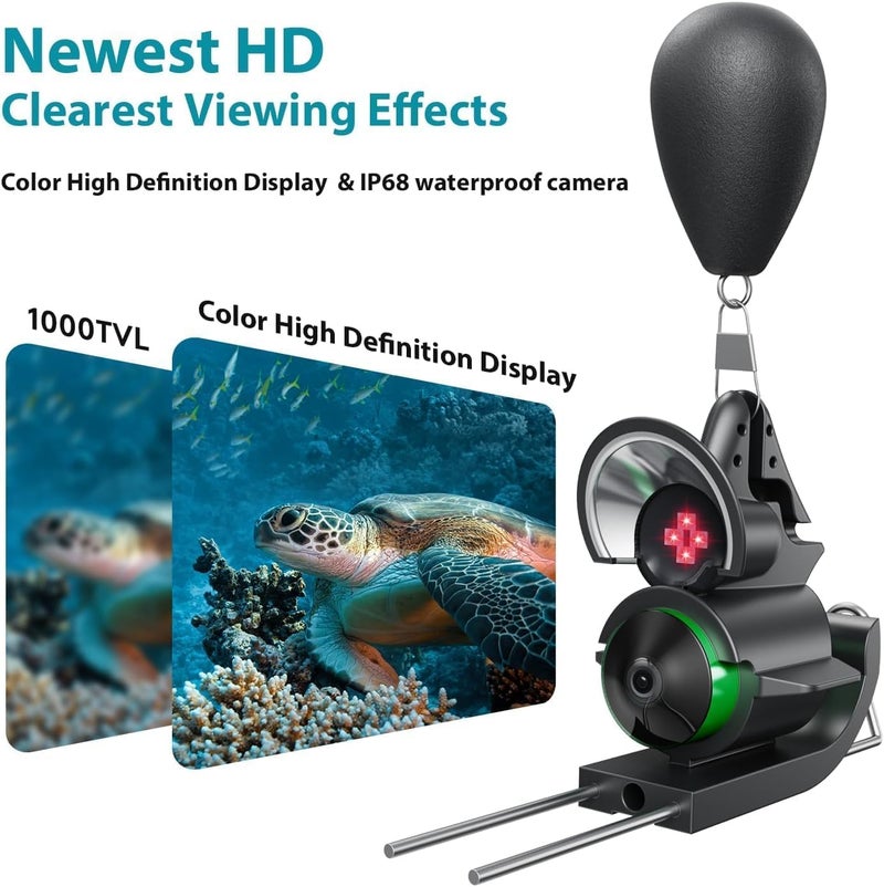 fourq Underwater Fishing Camera,Fishing Camera Ice Fish find 5nch Hd LCD Display Underwater W/ 10000mah Li-Battery,100ft Cable and 4pcs Ir Lights for Boat Lake Kayak Ice Fishing - Image 3